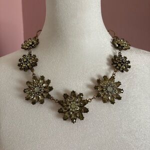 Fashion Statement Necklace in Gunmetal/Clear/Ivory